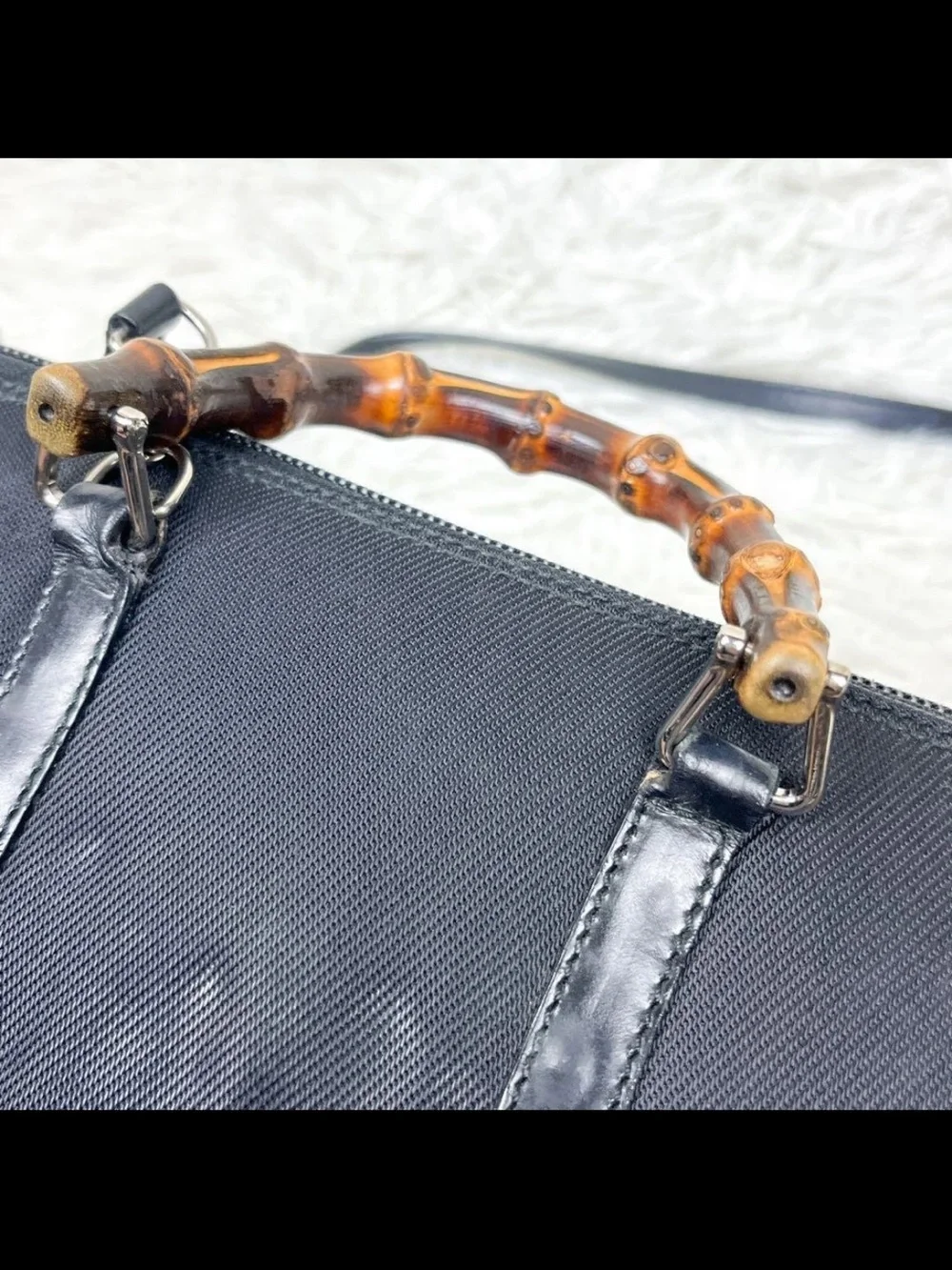 Gucci Black Crossbody Bag with Bamboo Top Handle